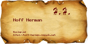 Hoff Herman névjegykártya